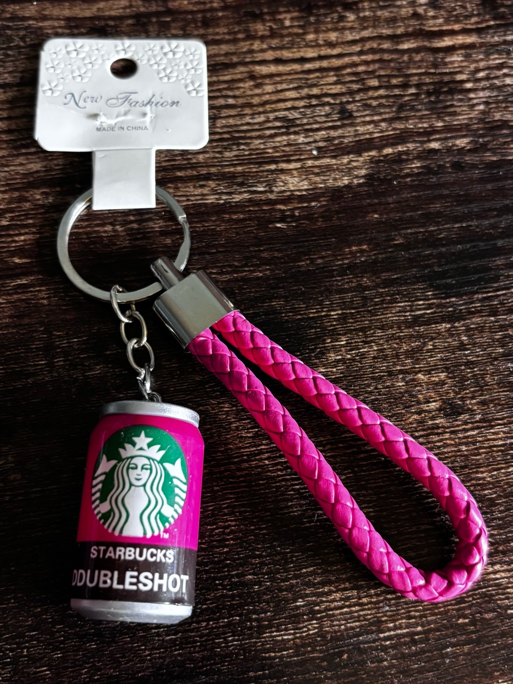 Starbucks Pink Braided Loop Keychain with Can Charm - Picture 4 of 4